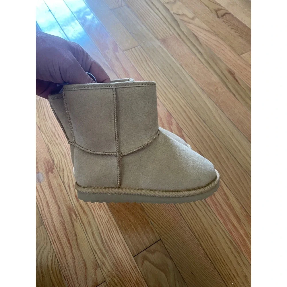 Old Navy Kids Faux Suede Sherpa Lined Boots Tan Size 10 800507-00-1